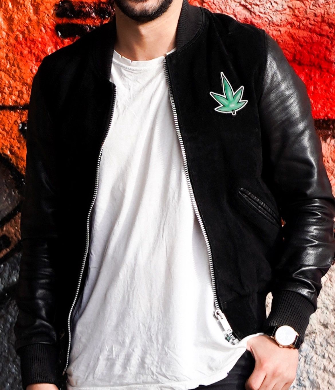 Other Jess Ilann rare bomber jacket suede leather weed patch XS Size US XS / EU 42 / 0 - 5 Thumbnail