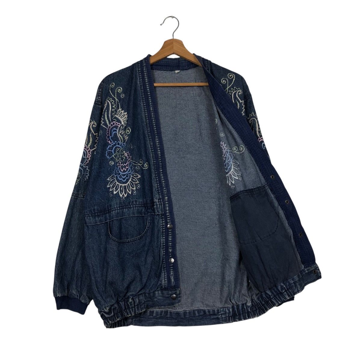 Vintage 📌Vintage Denim Cardigan Bomber Jacket Unknown Brand Japan Size US M / EU 48-50 / 2 - 12 Thumbnail