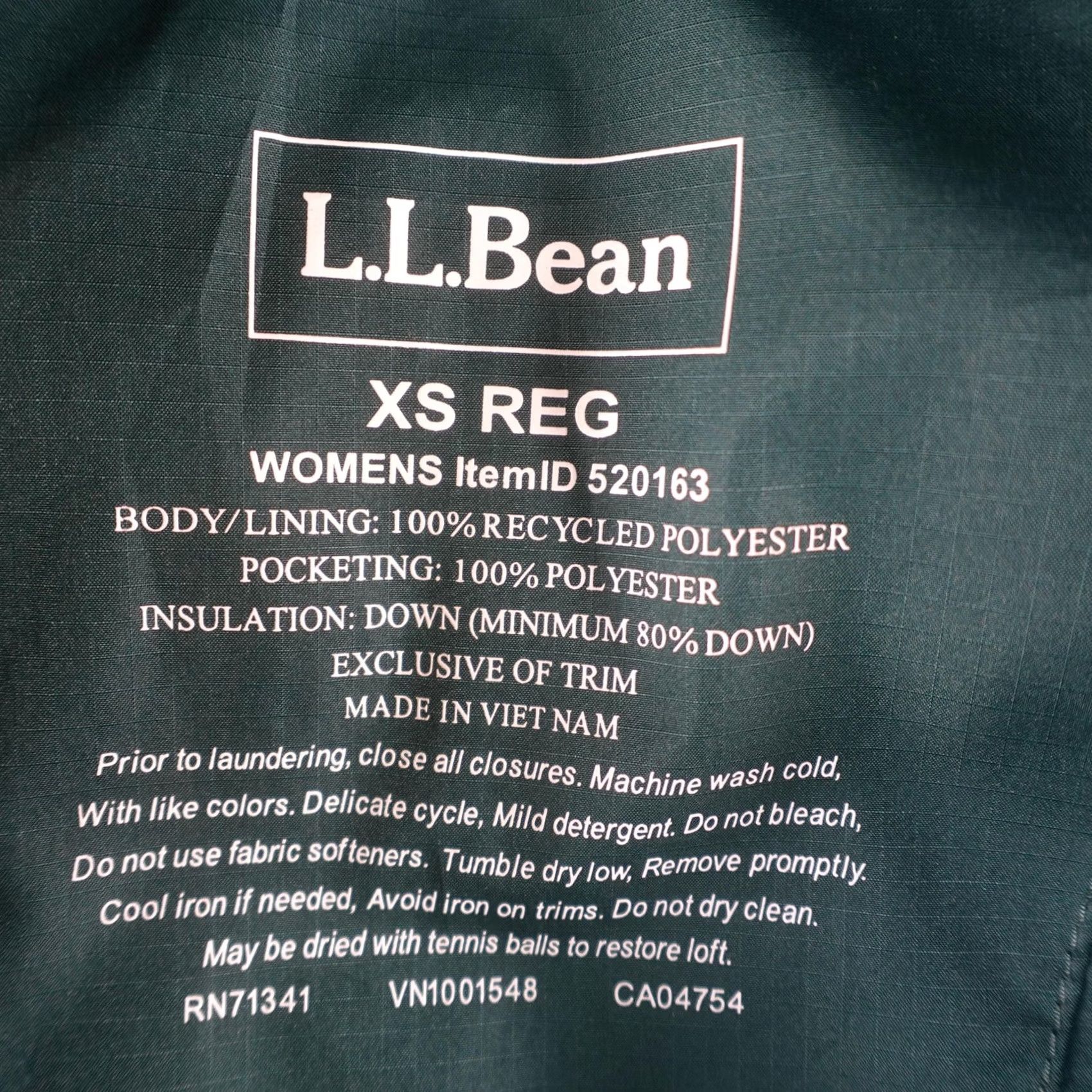 Vintage VINTAGE LL Bean Puffer Jacket Womens XS Green Hooded Down Insulated Warm Ski Snow Bomber Size XS / US 0-2 / IT 36-38 - 3 Thumbnail