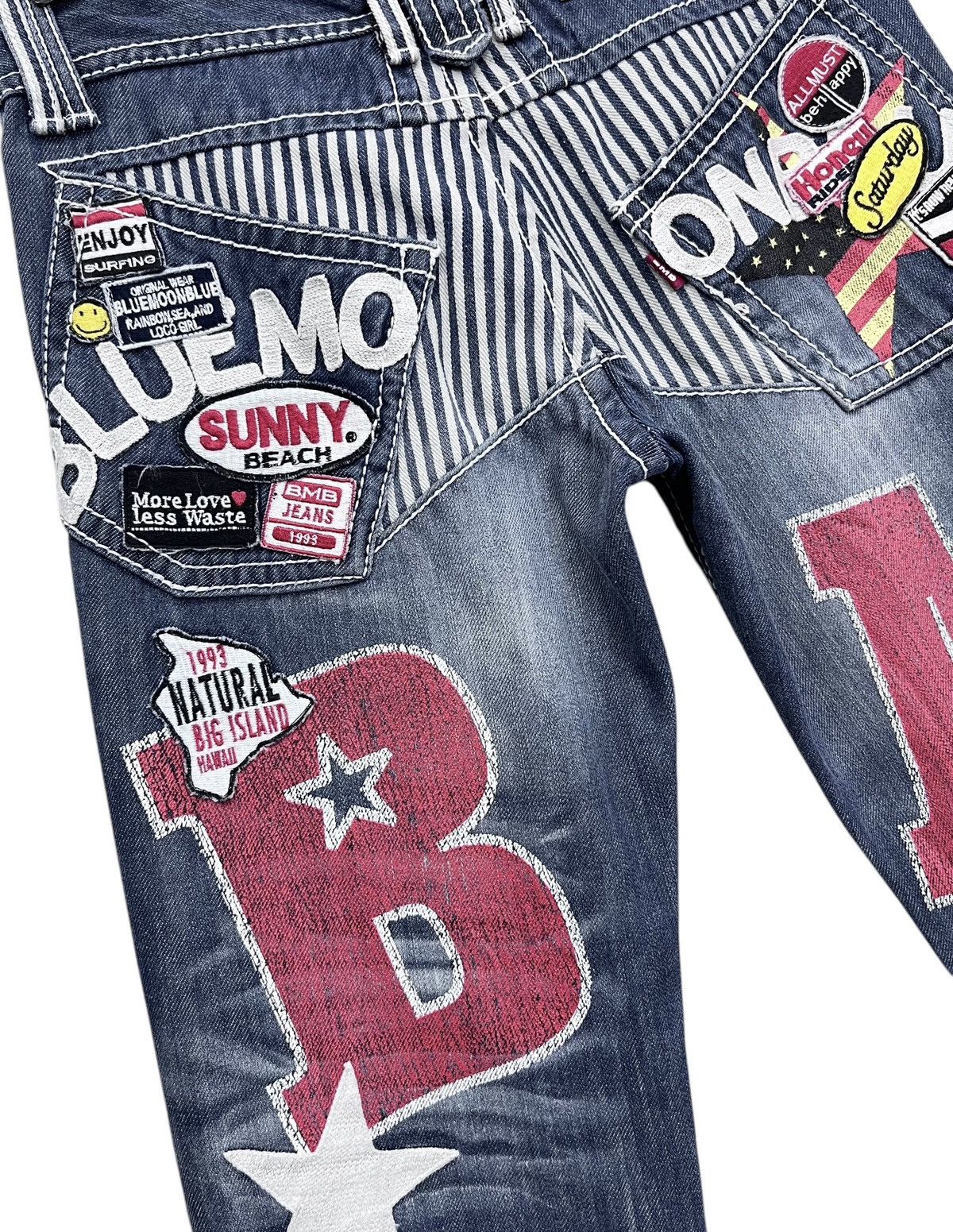 Japan Blue 💥 RARE🌛BMB Embroidery Patches Big Print Daicock Style Surf Size 29" - 10 Thumbnail