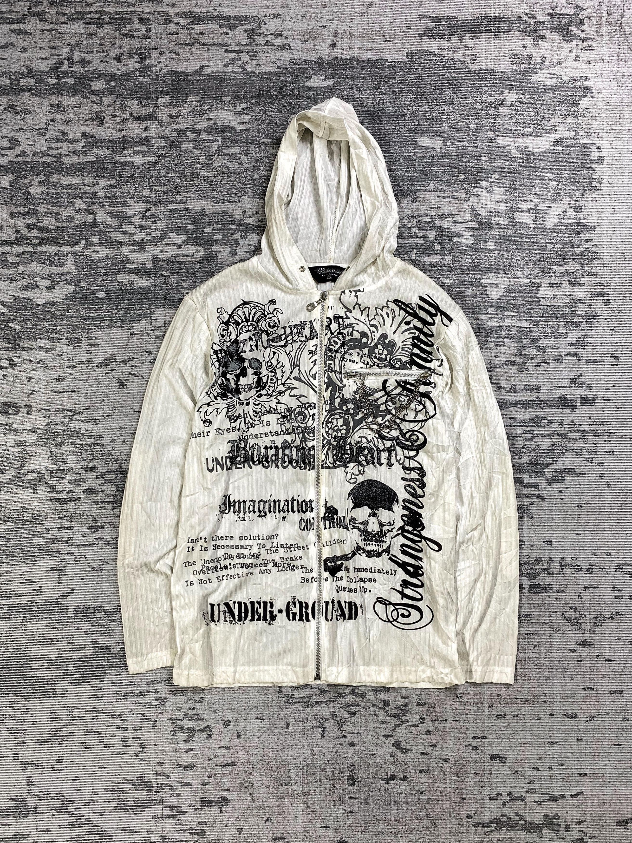 Japanese Brand 2000s Hysteric Skull Poem Docking Gyaruo Zip y2k Lgb Ifsix Size US M / EU 48-50 / 2 - 1 Thumbnail