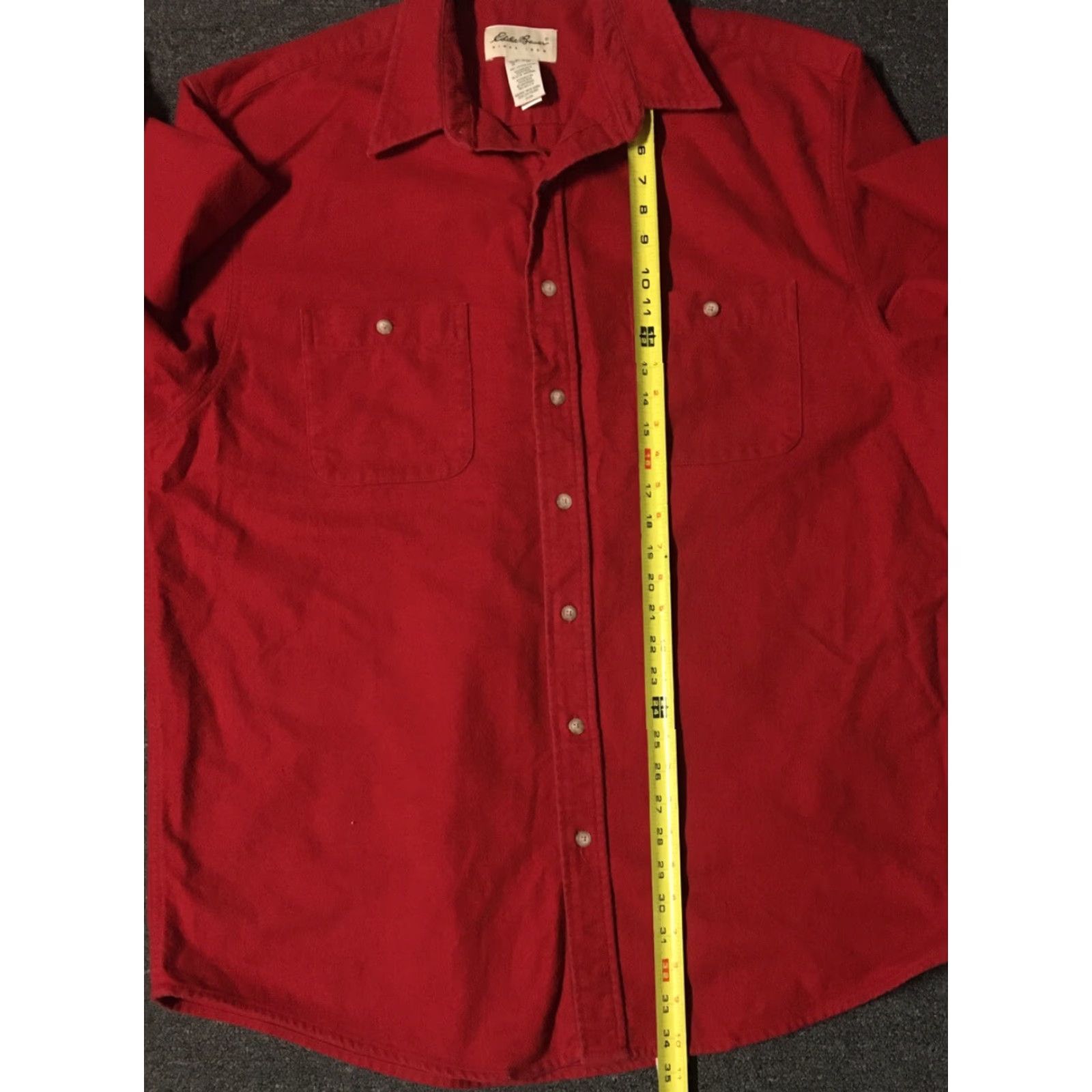 Eddie Bauer VINTAGE Eddie Bauer Shirt XL Red Cotton Nap Flannel 90s Button-Up Shirt Men Grunge Sailing Biker 80s 90s Rock Casual Size US XL / EU 56 / 4 - 5 Thumbnail