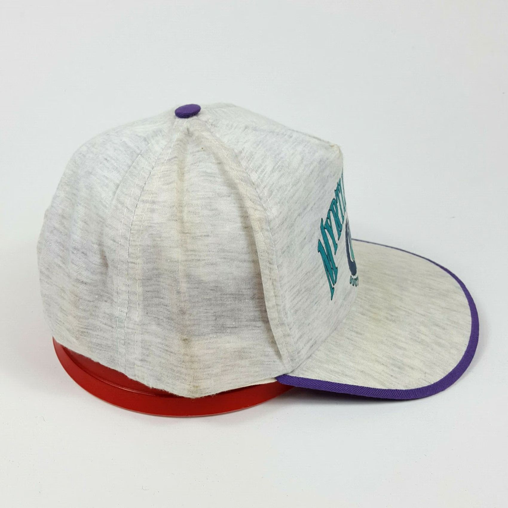 Logo 7 VINTAGE Myrtle Beach SC Heath Gray Crest Logo Snapback Trucker Hat Cap Adjustable Men Hat Birthday Gift 80s 90s Aloha Travel Beach Logo Retro Size ONE SIZE - 7 Thumbnail