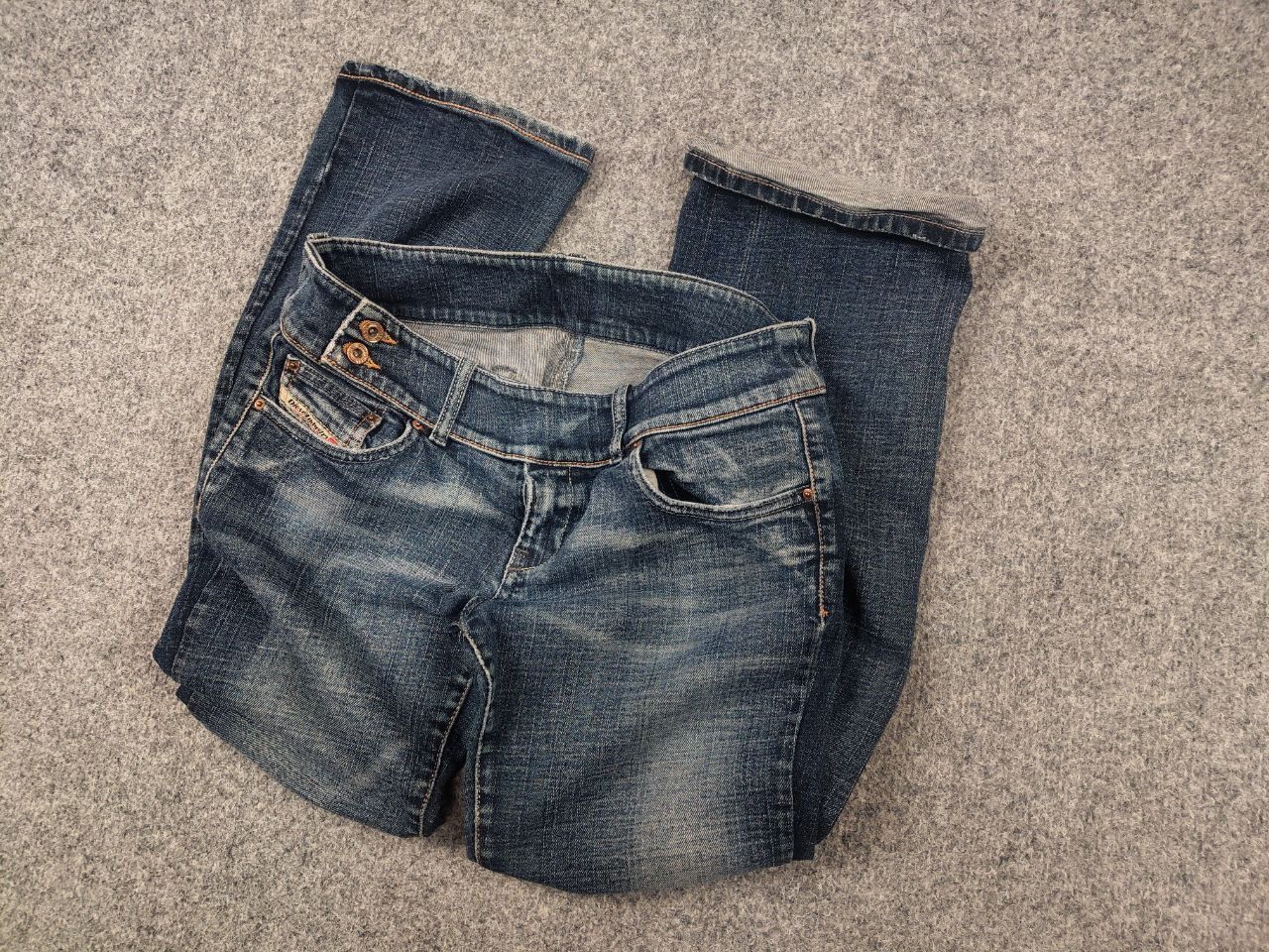 Diesel Vintage Diesel Belted low Rise jeans Flared bootcut Y2K Size 29" - 3 Thumbnail