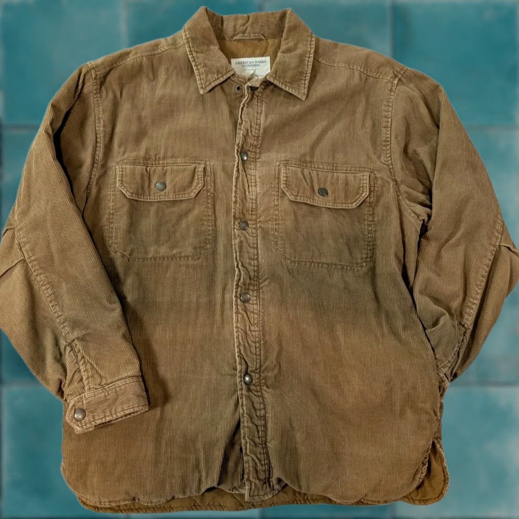 American Eagle Outfitters VINTAGE? American Eagle Outfitters Corduroy Quilted Lined Heavy Brown Coat Mens L Jacket/Coat Size US L / EU 52-54 / 3 - 1 Thumbnail
