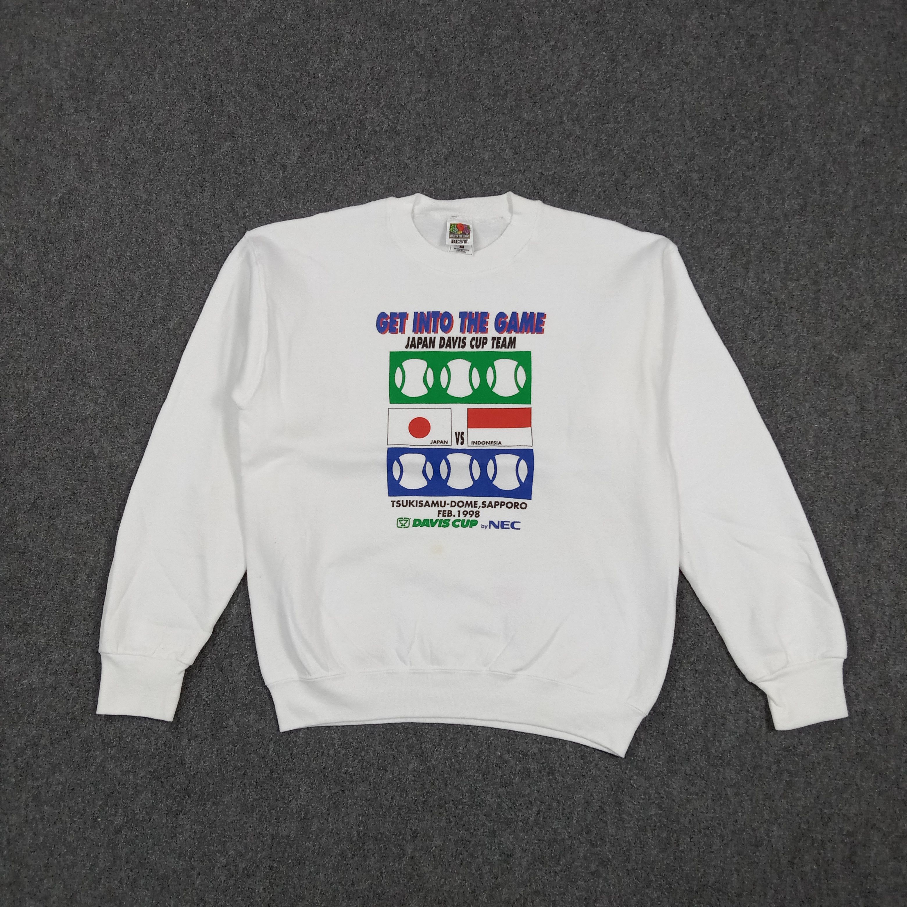 Vintage 1998 Japan Davis Cup Team Tennis Sweatshirt C287N32 Size US M / EU 48-50 / 2 - 1 Thumbnail