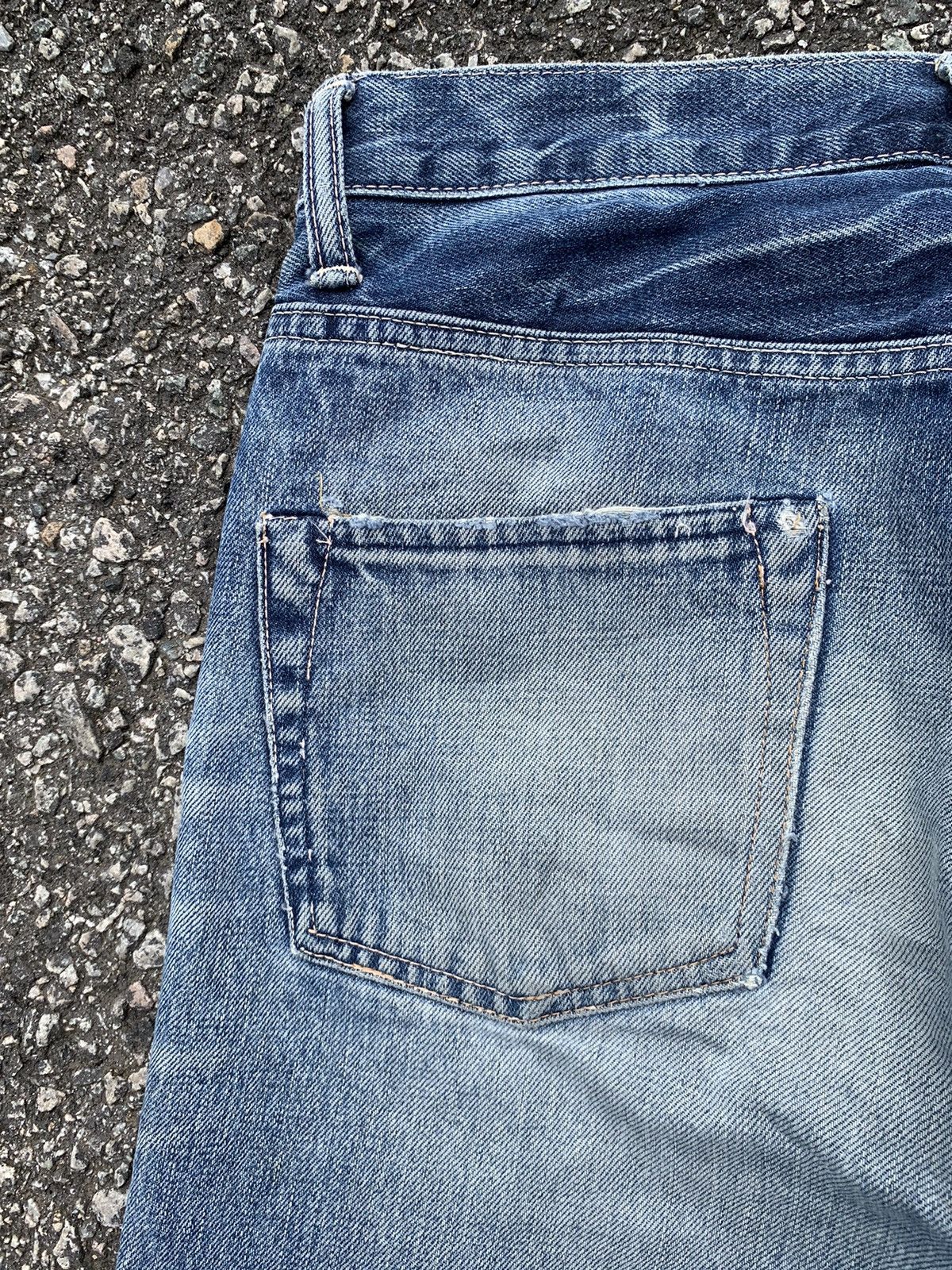 Jean × OMNIGOD × Vintage OMNIGOD JAPANESE BUTTON FLY SELVEDGE DISTRESSED DENIM🎌 Size US 28 / EU 44 - 12 Thumbnail