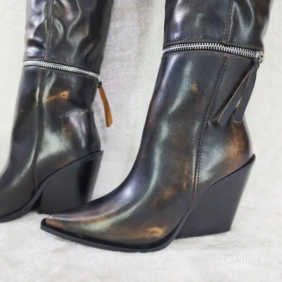 Other Alexa Western All in One Zipper Shaft Ankle Knee & Thigh Bo Size US 11 / IT 41 - 3 Thumbnail