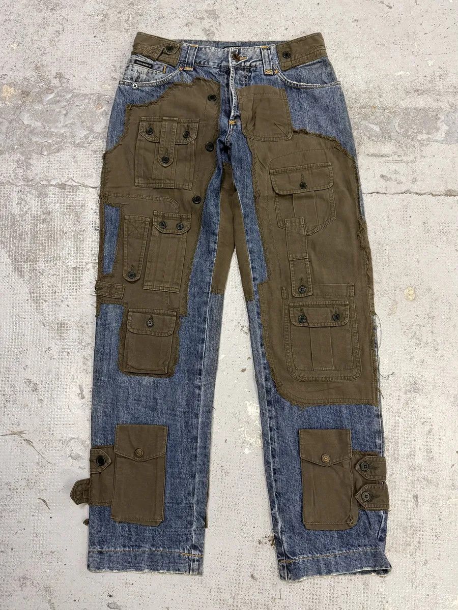 Dolce & Gabbana FW2005 Dolce & Gabbana Hybrid Khaki Multi-Pocket Cargo Denim Pants Size US 32 / EU 48 - 1 Thumbnail