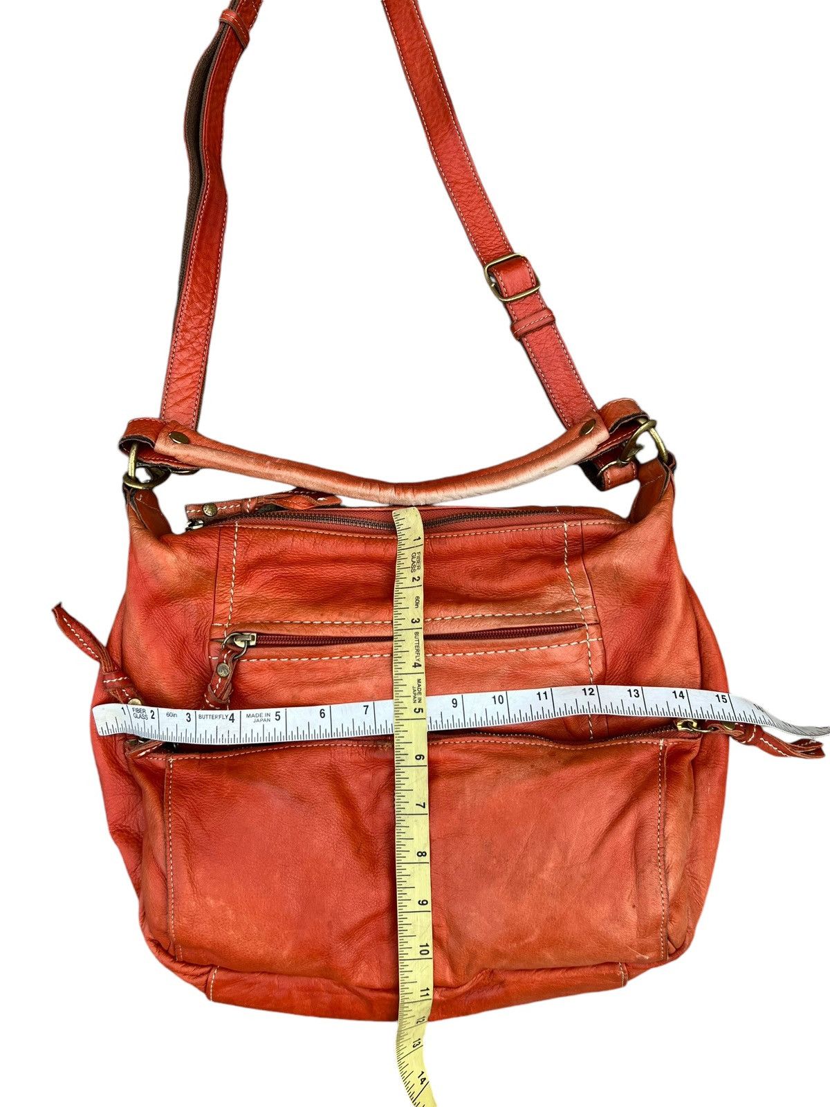 Leather Kissora Japan Sun Faded Patina Leather 2 Way Sling Bag Size ONE SIZE - 25 Thumbnail
