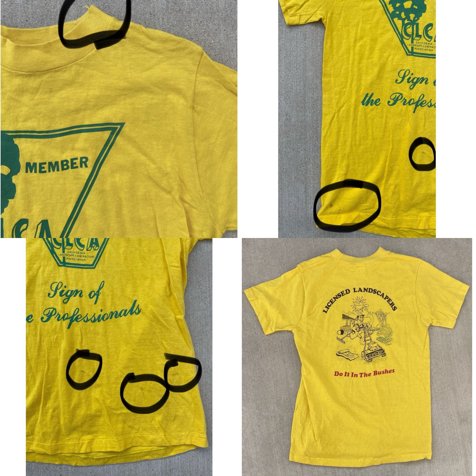 Vintage VINTAGE Westwood T-Shirt Mens M Yellow CLCA CALIFORNIA LANDSCAPERS Do It In The Bushes Comstock Graphic 70s 80s California Funny Shirt Mens Size US M / EU 48-50 / 2 - 10 Thumbnail