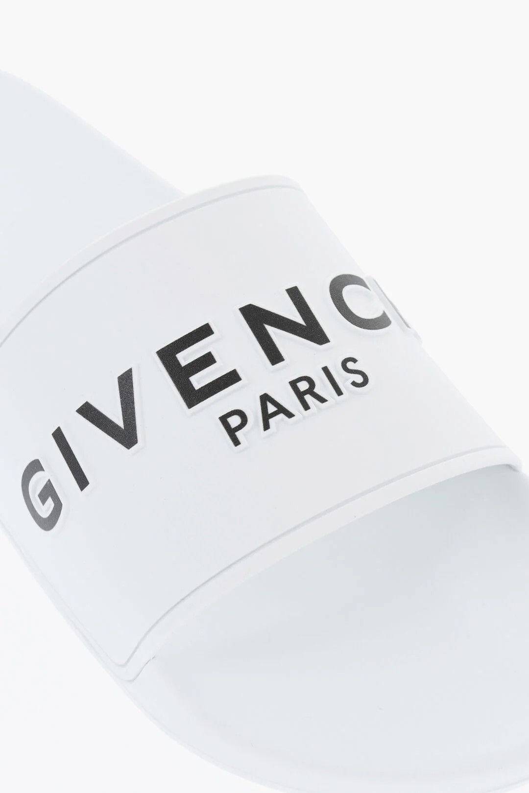 og1mm0326 Logo Rubber Slides in White