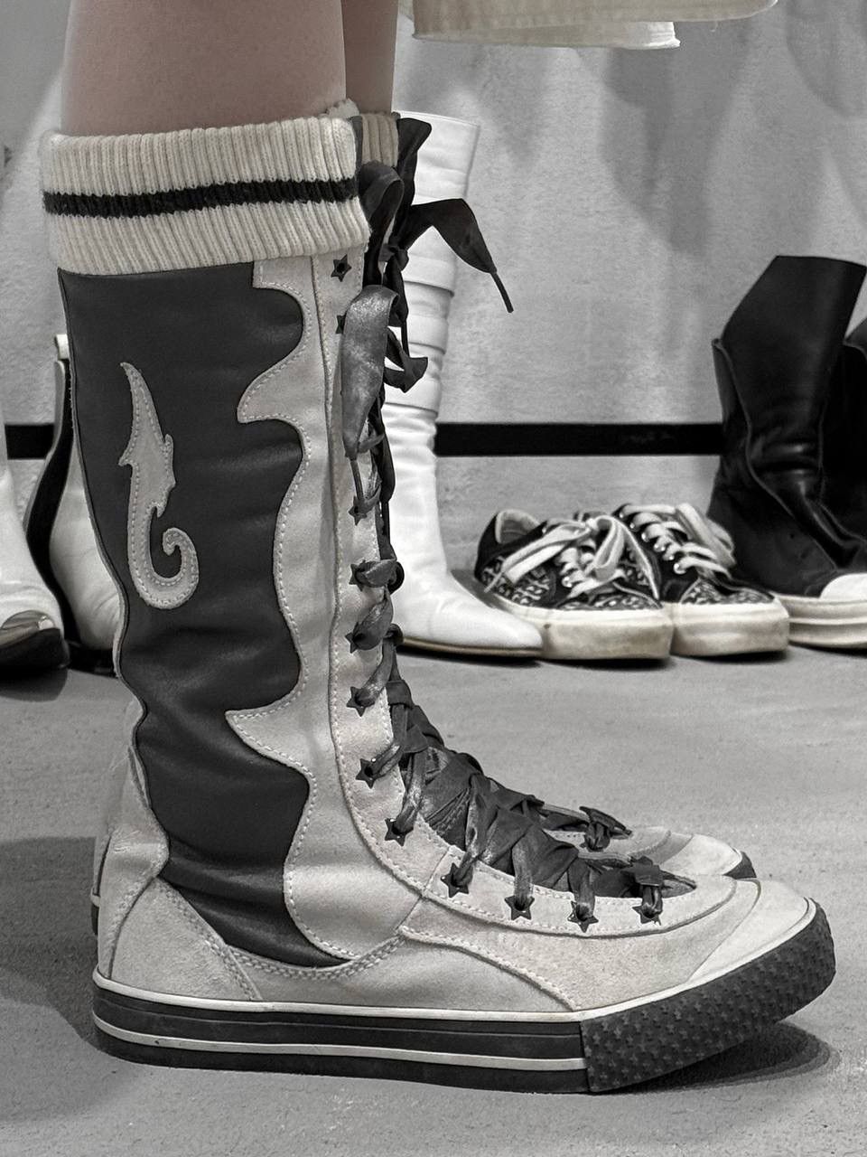Diesel Rare Diesel Pop star Archive The Voice Leather High Boots Size US 7.5 / IT 37.5 - 5 Thumbnail