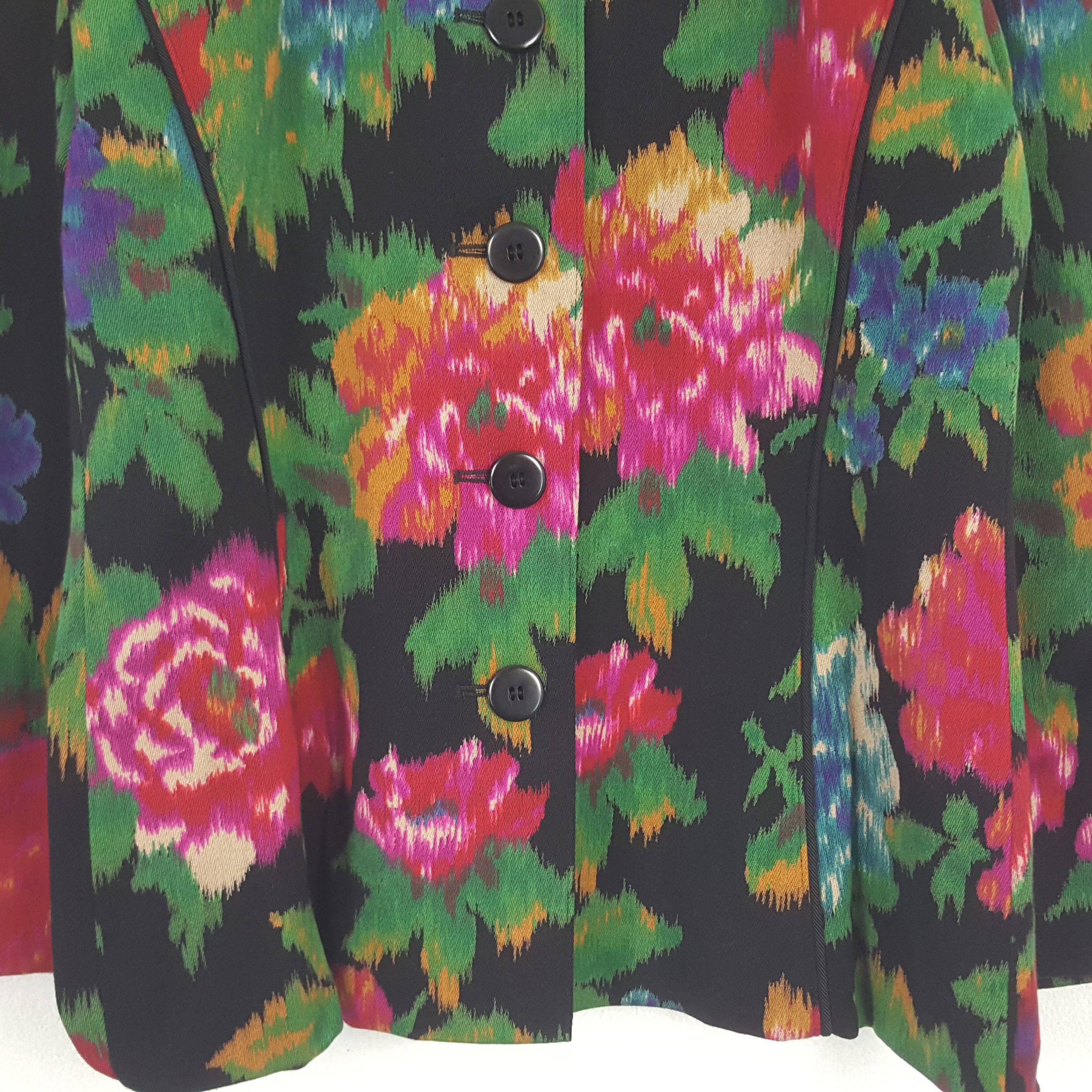 Escada × Vintage Vintage Escada Colourfull Button Up Jacket Size S / US 4 / IT 40 - 2 Thumbnail