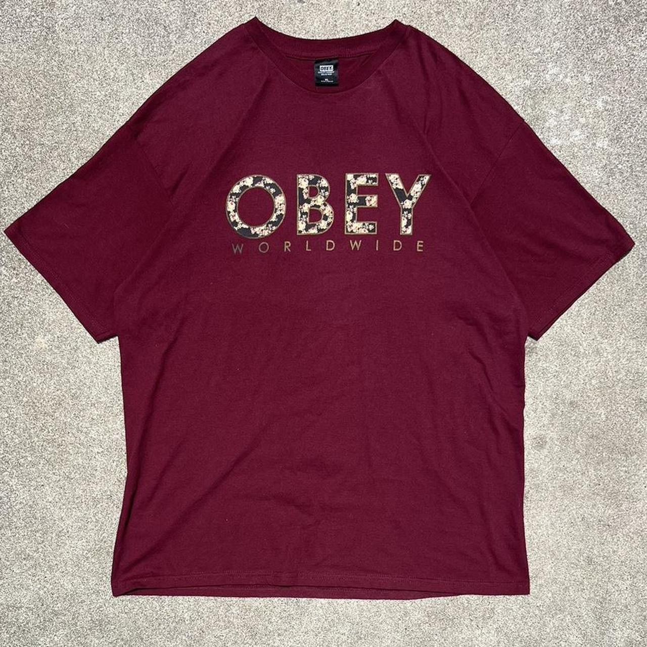 Obey × Vintage Vintage Obey Floral Letter Tee XL Y2K Streetwear Size US XL / EU 56 / 4 - 2 Thumbnail