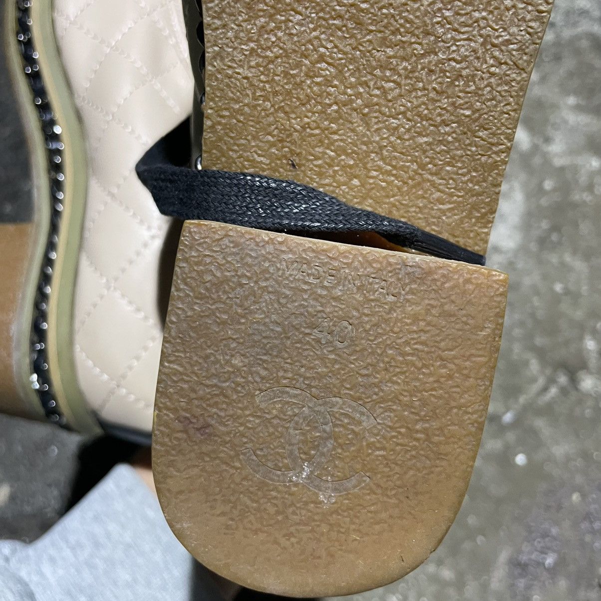 Vintage Chanel Quilted Leather Chain Embellished shoes Oxfords boots Size US 10 / IT 40 - 13 Thumbnail