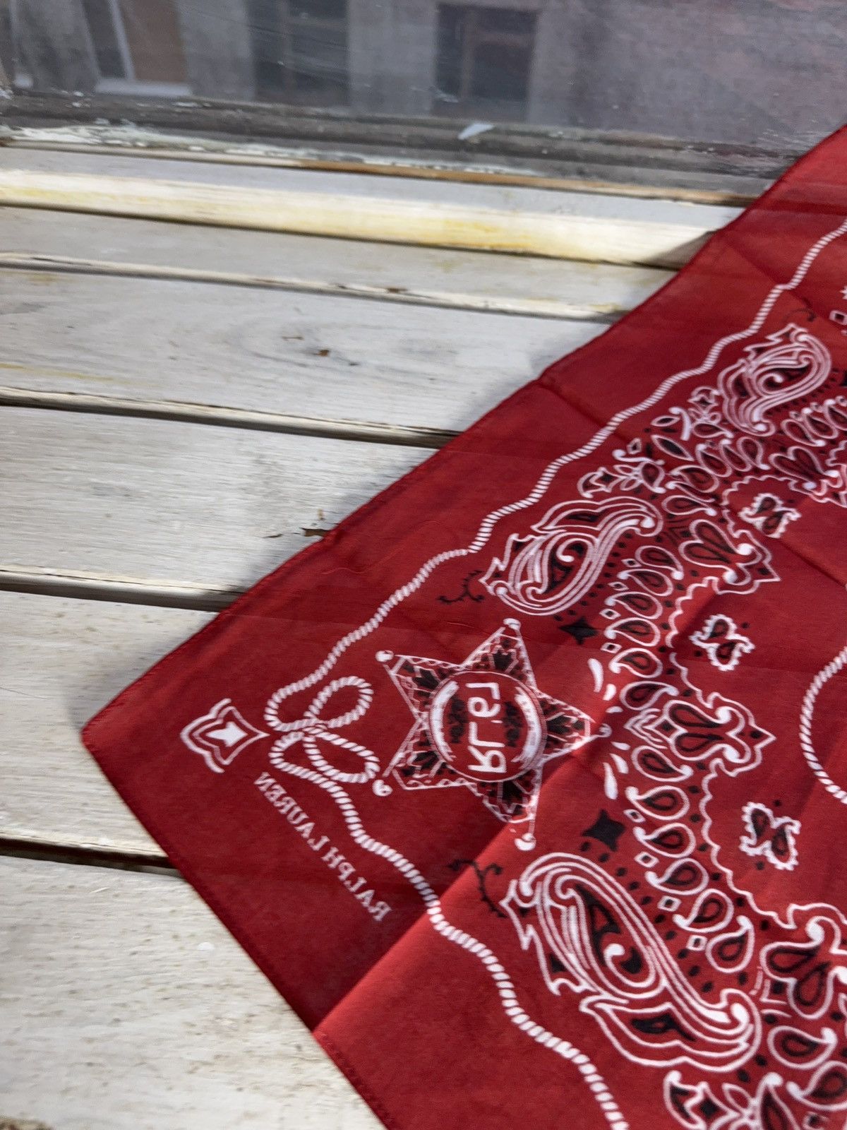 Polo Ralph Lauren 00s Ralph Lauren RL67 Cotton Red Cowboy Western Bandana Size ONE SIZE - 6 Thumbnail