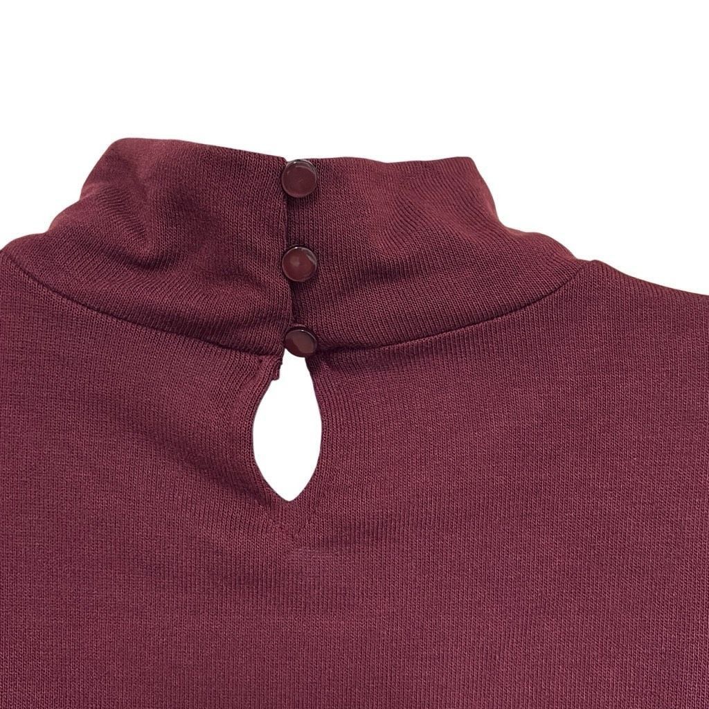Other Brea Canyon Womans XL Maroon Mock Neck Keyhole Long Sleeve B Size XL / US 12-14 / IT 48-50 - 4 Thumbnail