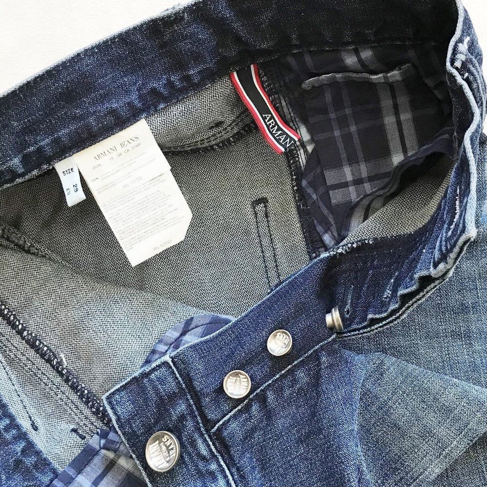 Giorgio Armani Armani Jeans J024L Dark Wash Medium Rise Straight Leg Women' Size 29" - 7 Thumbnail