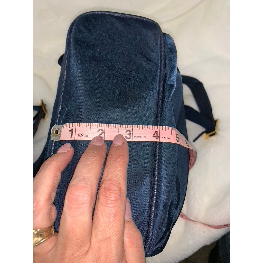 Michael Kors Michael Kors Navy Backpack with Gold Hardware & Logo Plaque Size ONE SIZE - 10 Thumbnail