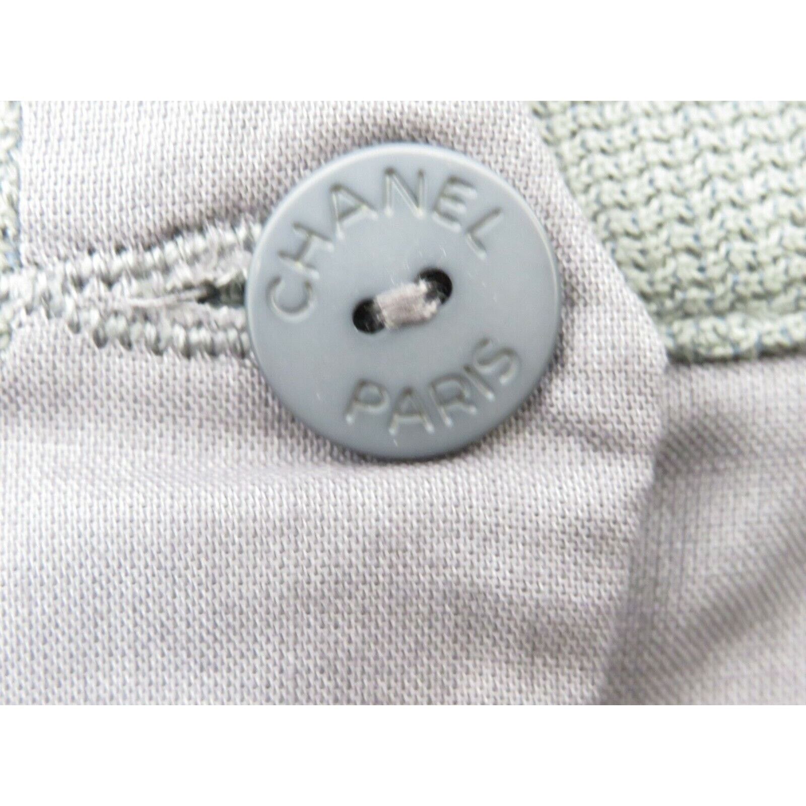 Chanel CHANEL P45450 GRAY KNIT COTTON BUTTONS LOGO JEANS PANTS 34 F Size 26" / US 2 / IT 38 - 4 Thumbnail