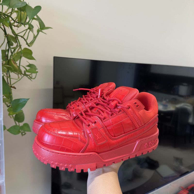Louis Vuitton Trainer Maxi Red Leather Sneakers -2508
