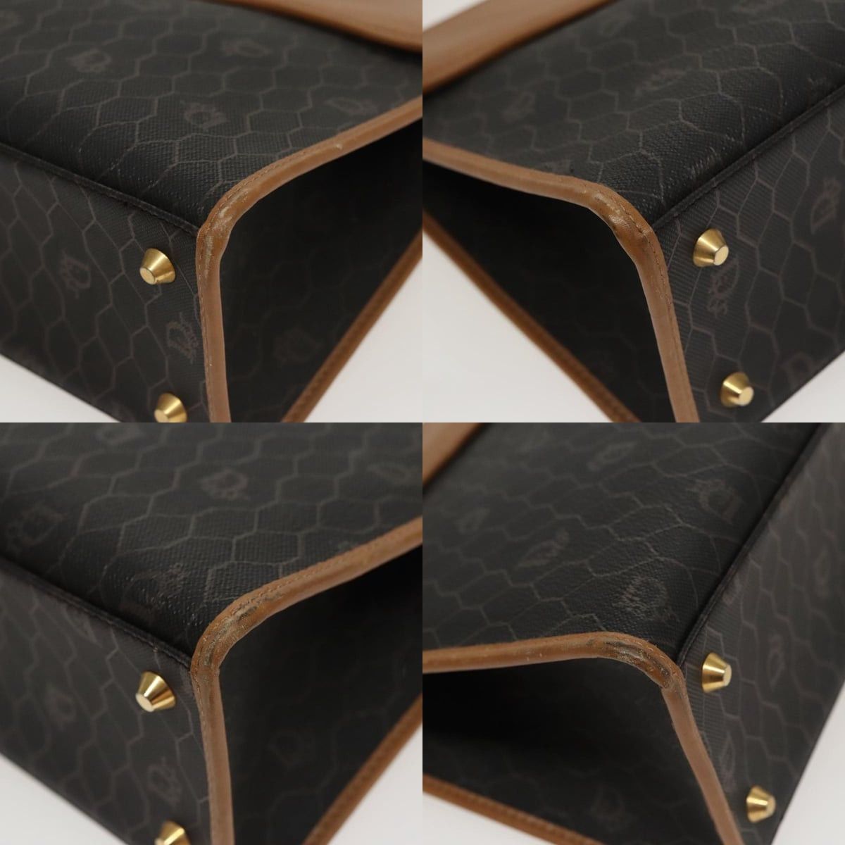 Dior DIOR Honeycomb Canvas Hand Bag Pvc Black Brown Size ONE SIZE - 10 Thumbnail