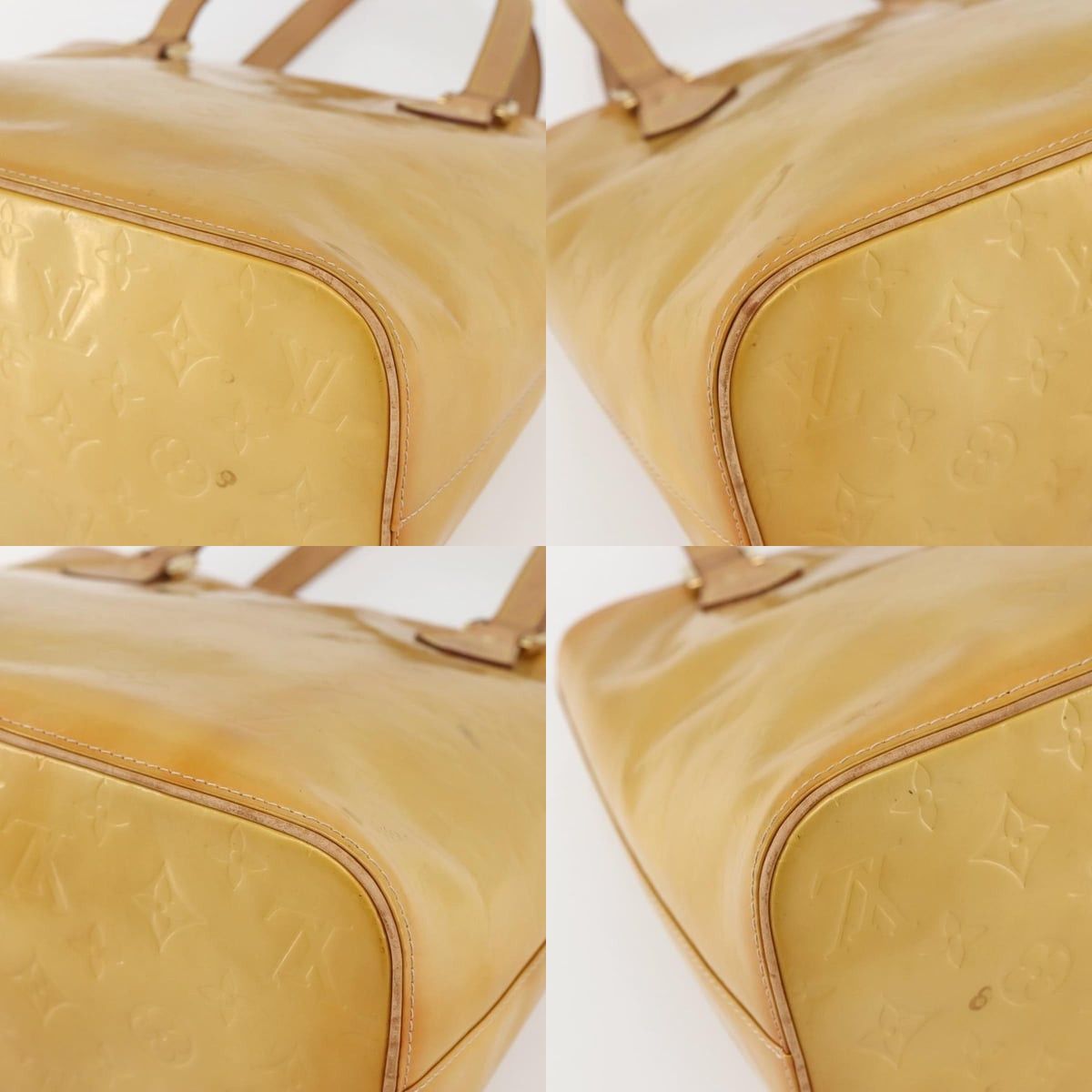 Louis Vuitton LOUIS VUITTON Monogram Vernis Houston Hand Bag Beige M91004 Size ONE SIZE - 10 Thumbnail
