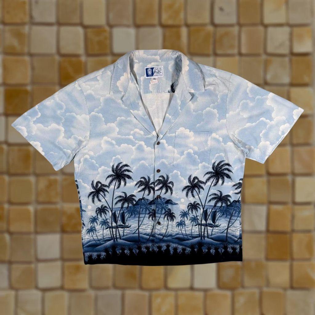 Vintage VINTAGE RJC Made In Hawaii Hawaiian Tropical Pattern Blue Short Sleeve Shirt XL Size US XL / EU 56 / 4 - 1 Thumbnail