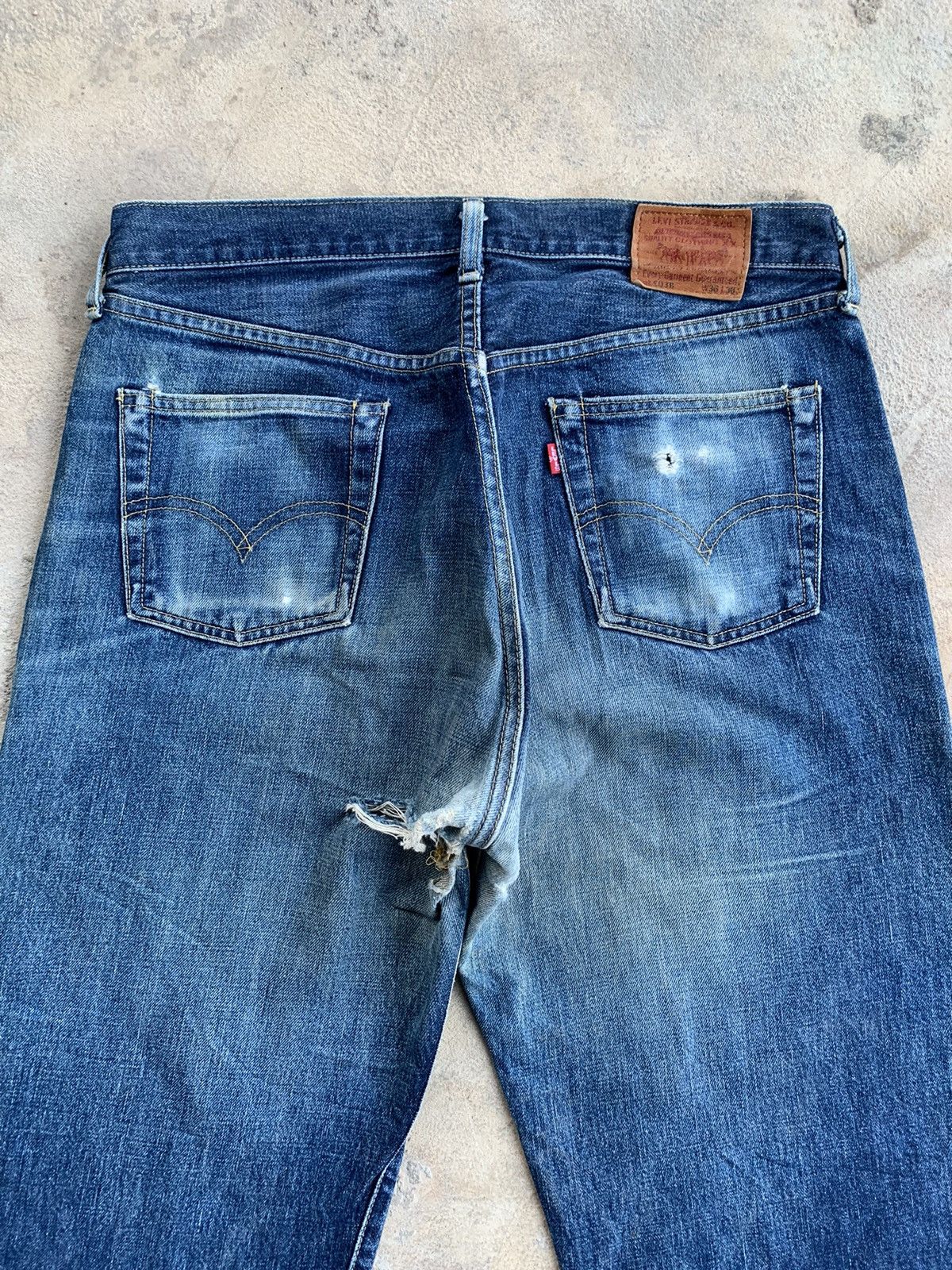 Levi's × Vintage Vintage Levis Big E 503B Selvedge Distressed Denim Size US 34 / EU 50 - 10 Thumbnail