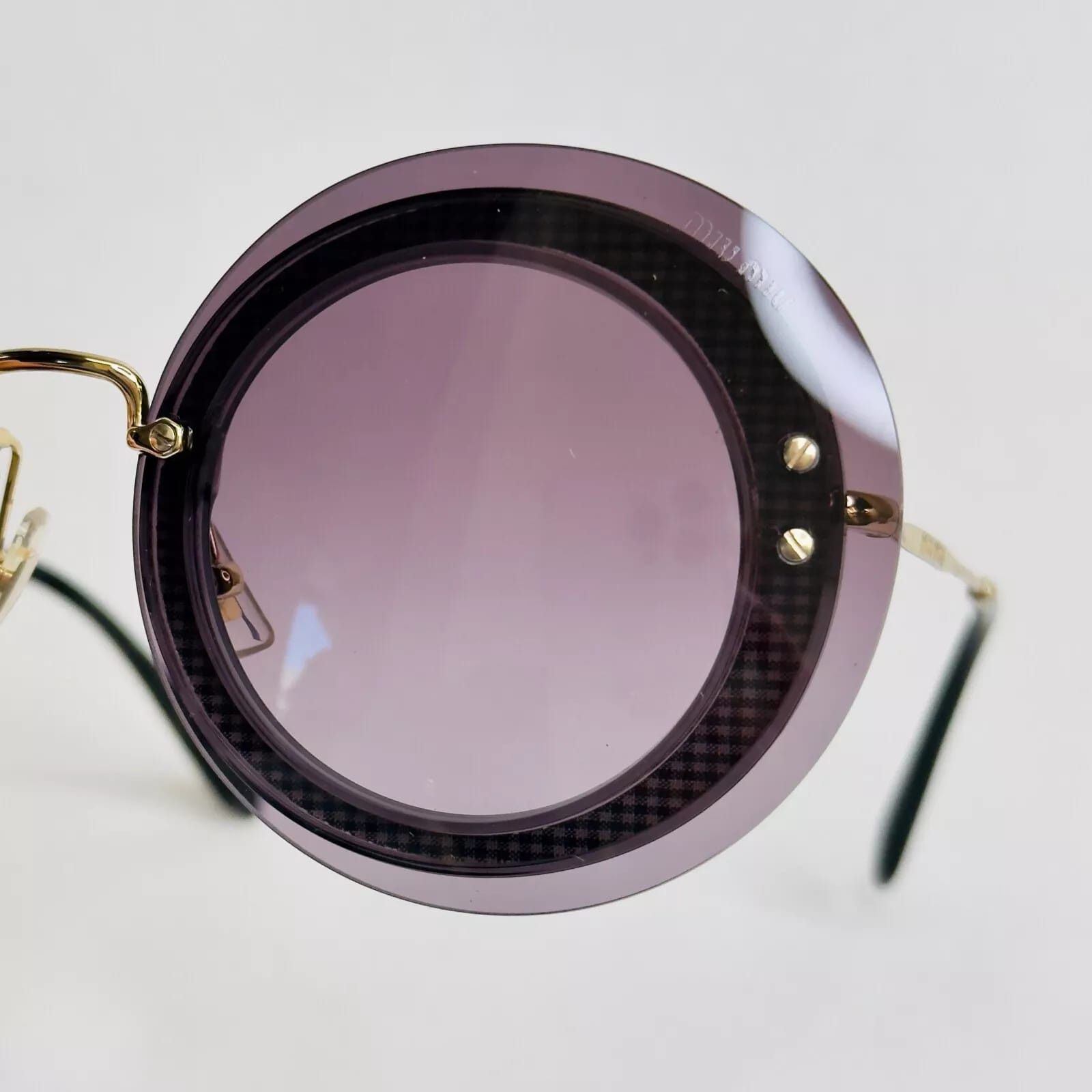 Miu Miu MIU MIU REVEAL 10R Purple Violet Fabric Gold Round MU10RS Size ONE SIZE - 8 Thumbnail