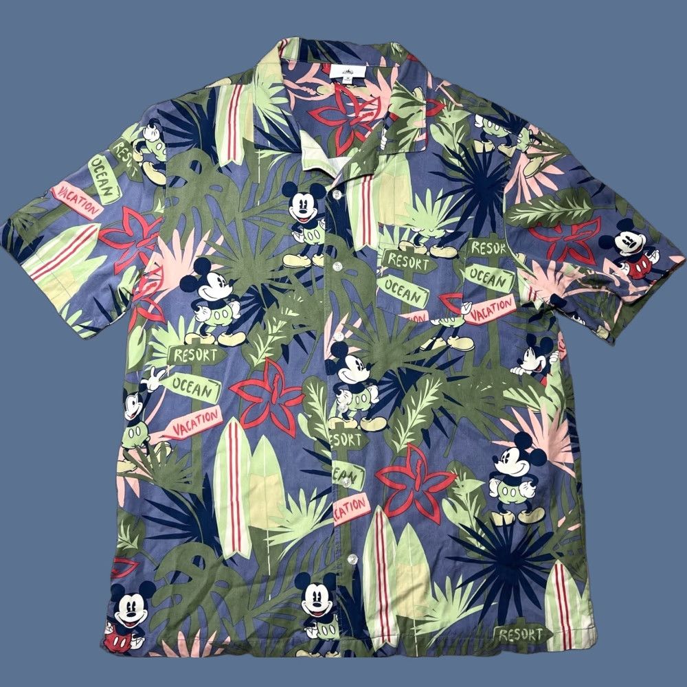Disney Disney Disney Vacation Resort Floral Mickey Print Hawaiian Camp Shirt M Size US M / EU 48-50 / 2 - 1 Thumbnail