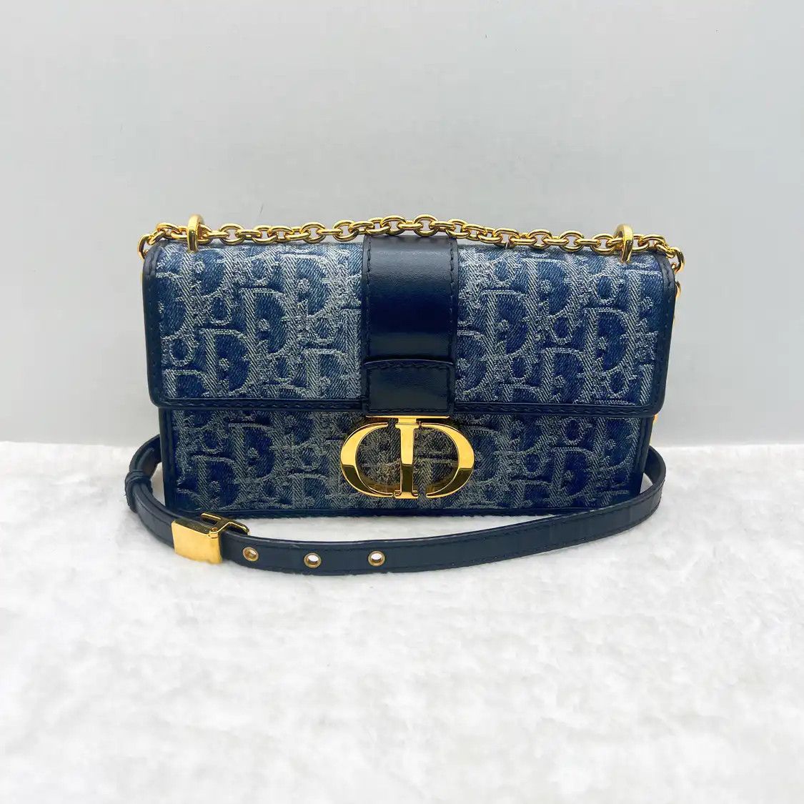 Dior DIOR 30 Montaigne East-West blue denim monogram jacquard Montaigne bag shoulder Size ONE SIZE - 1 Thumbnail