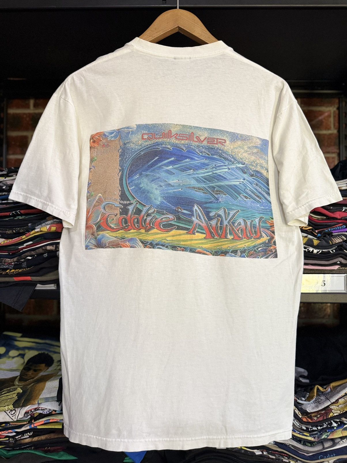 Quiksilver Vintage 90s The Quiksilver Eddie Aikau Surface Faded Tee Size US M / EU 48-50 / 2 - 2 Thumbnail