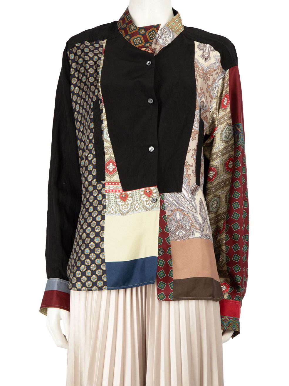 image of Loewe Patchwork Long Sleeve Shirt, Women's (Size Large)