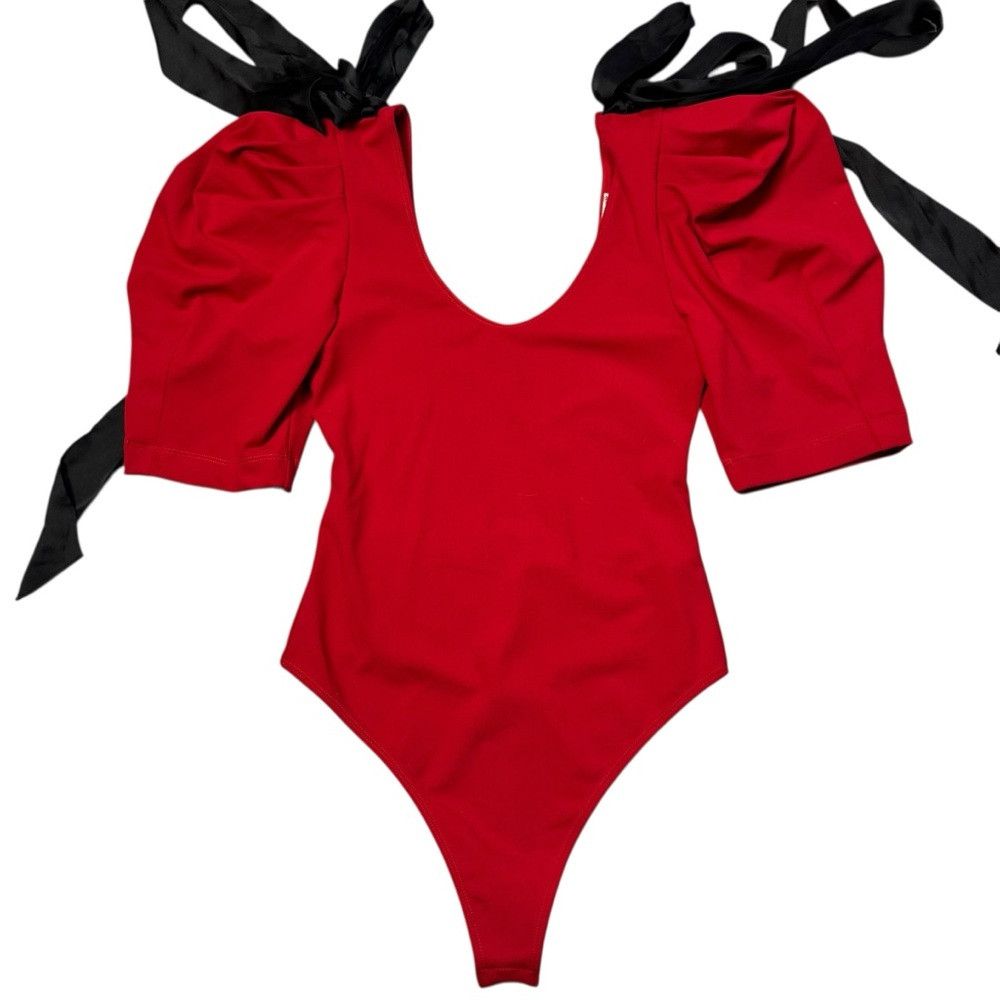 Free People NWT New Free People What A Girl Wants Bodysuit Red Black Ti Size S / US 4 / IT 40 - 4 Thumbnail