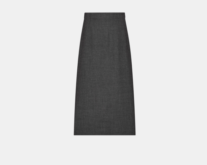 Dior o1w1db10925 441J03 Straight Mid-Length Midi Skirt in Gray Size 27" / US 4 / IT 40 - 1 Thumbnail