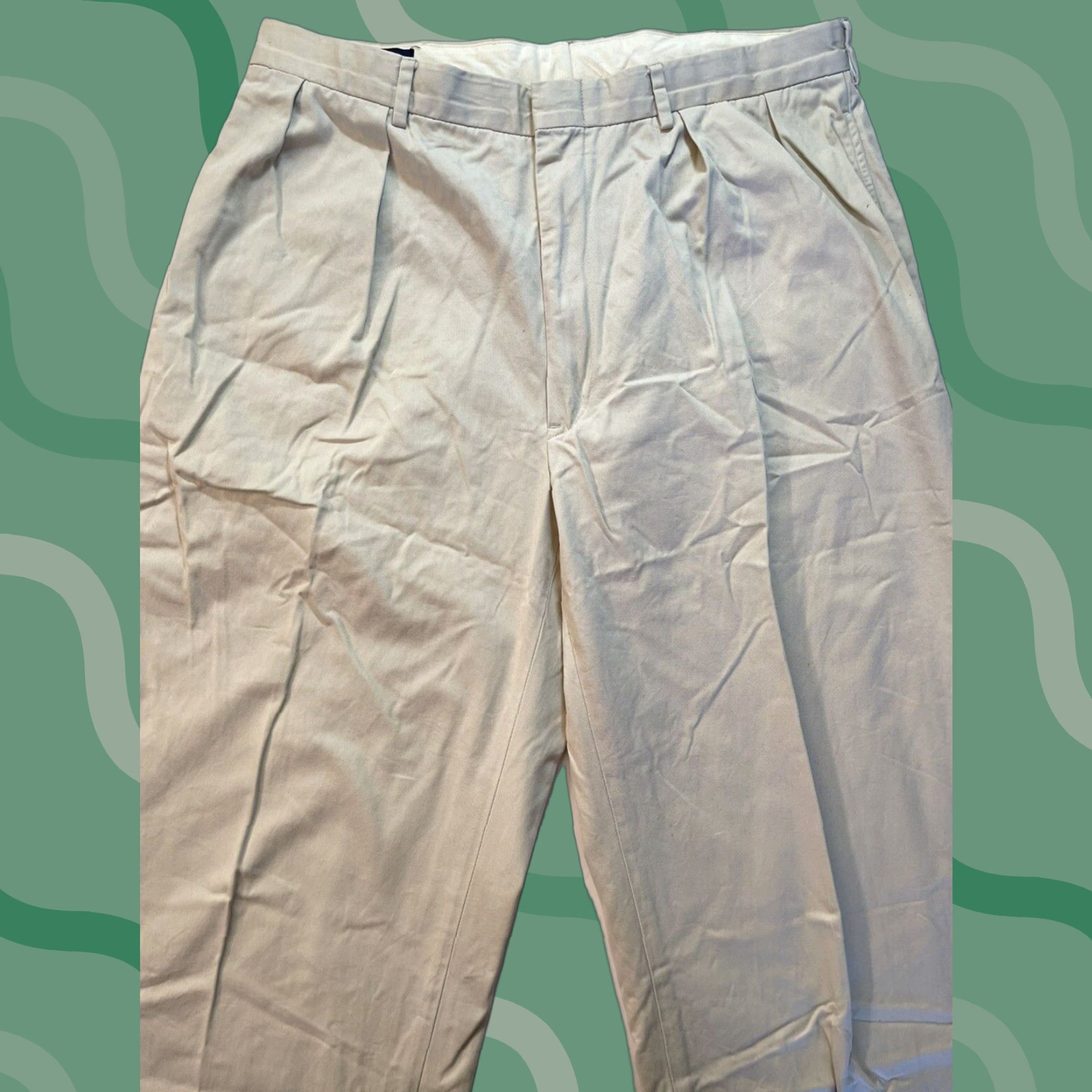 Polo Ralph Lauren VINTAGE Polo Ralph Lauren Chino Pants Mens 38x32 Beige Pleated Classic 90s Size US M / EU 48-50 / 2 - 1 Thumbnail