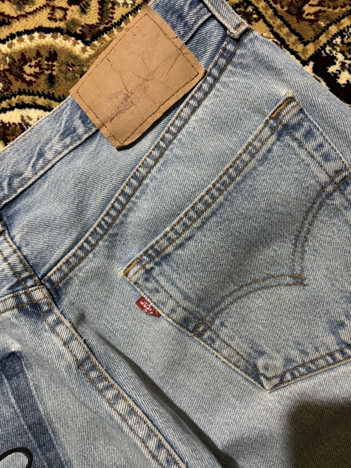 Levi's Vtg 90s Levis 501 Japan Custom Mickey Mouse Splatter Jeans Size US 34 / EU 50 - 8 Thumbnail