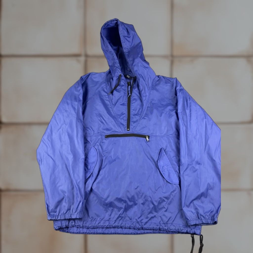 Gap VINTAGE GAP Windbreaker Jacket Men L Blue Nylon Hooded Zipper 90s Outdoor Lightweight Anorak 100% Nylon Size US L / EU 52-54 / 3 - 1 Thumbnail
