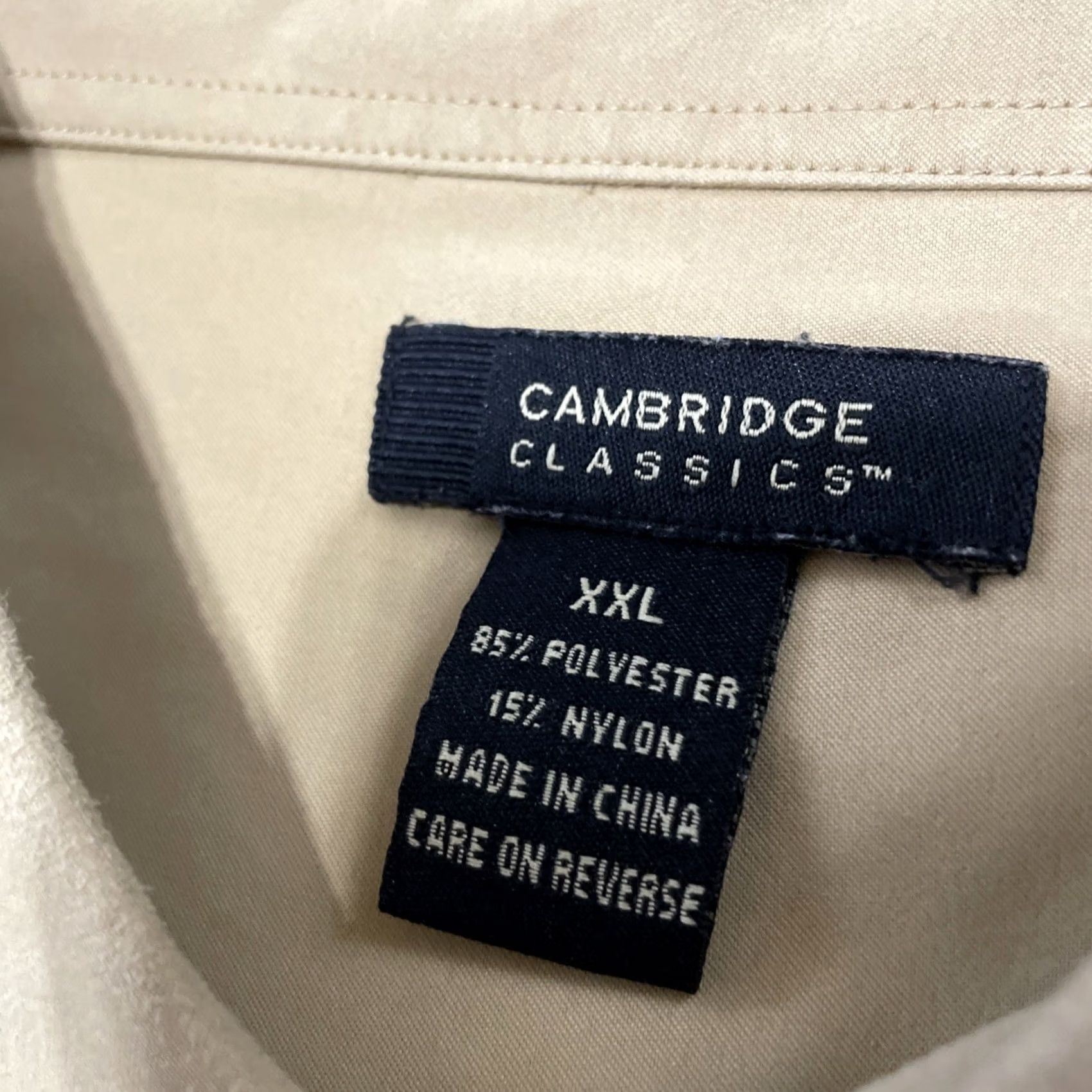 Vintage VINTAGE Cambridge Classics Shirt Men 2XL Khaki Brown Nylon Sueded Cotton Western Size US XXL / EU 58 / 5 - 6 Thumbnail