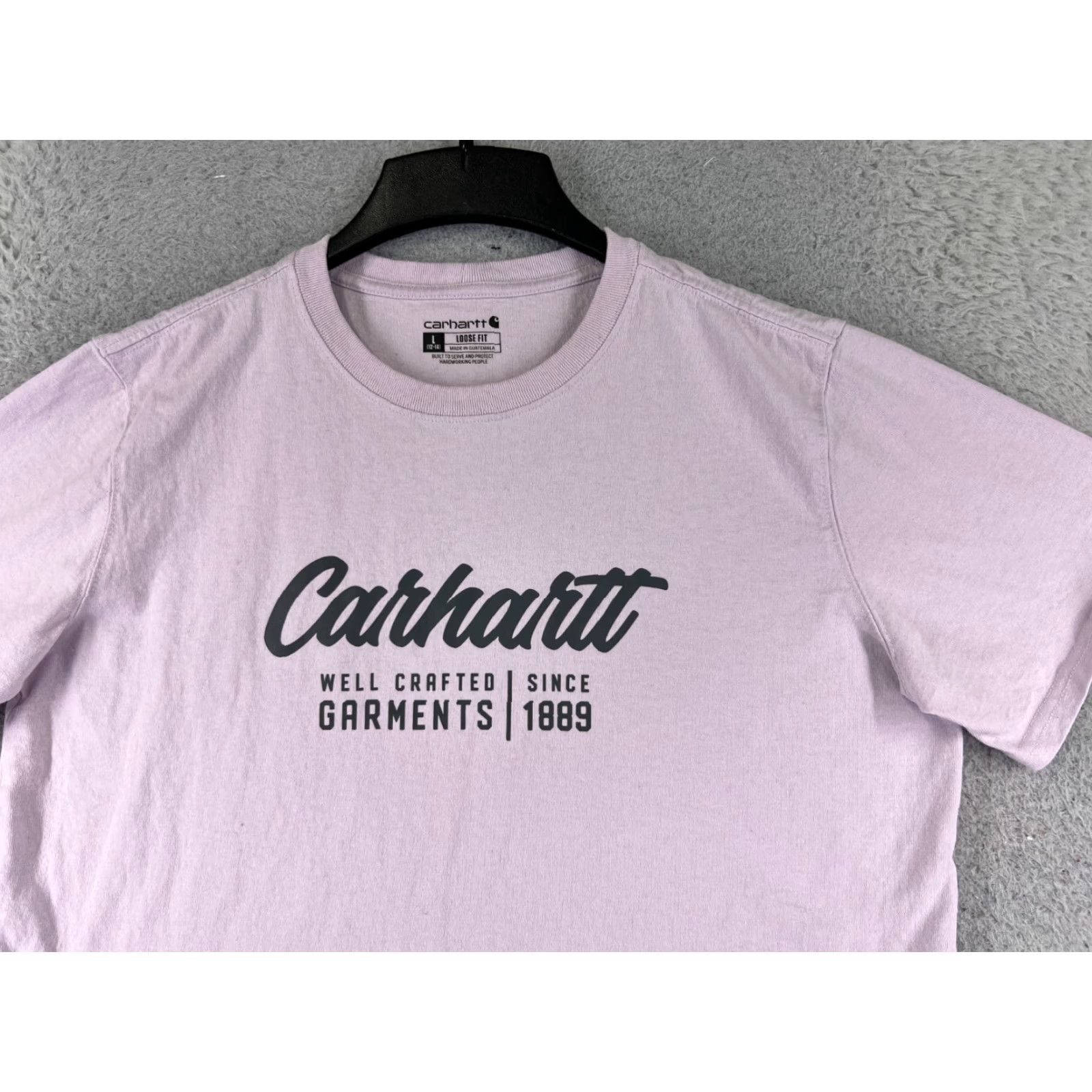 Carhartt Carhartt Shirt Womens Large Purple Short Sleeve Crew Neck 100% Cotton Workwear Size L / US 10 / IT 46 - 4 Thumbnail