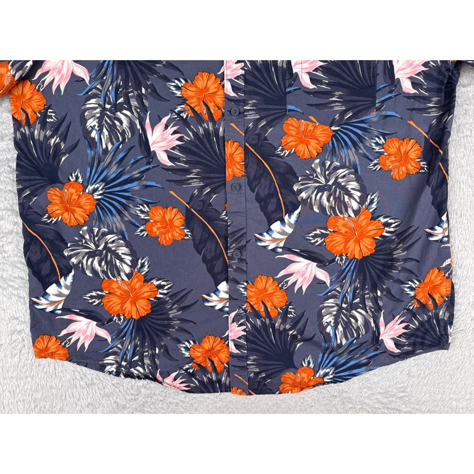 Hurley Hurley Shirt Men 2XL Button-Up Hawaiian Floral Blue Orange Pink Bird Of Paradise Casual Short Sleeve Size US XXL / EU 58 / 5 - 5 Thumbnail