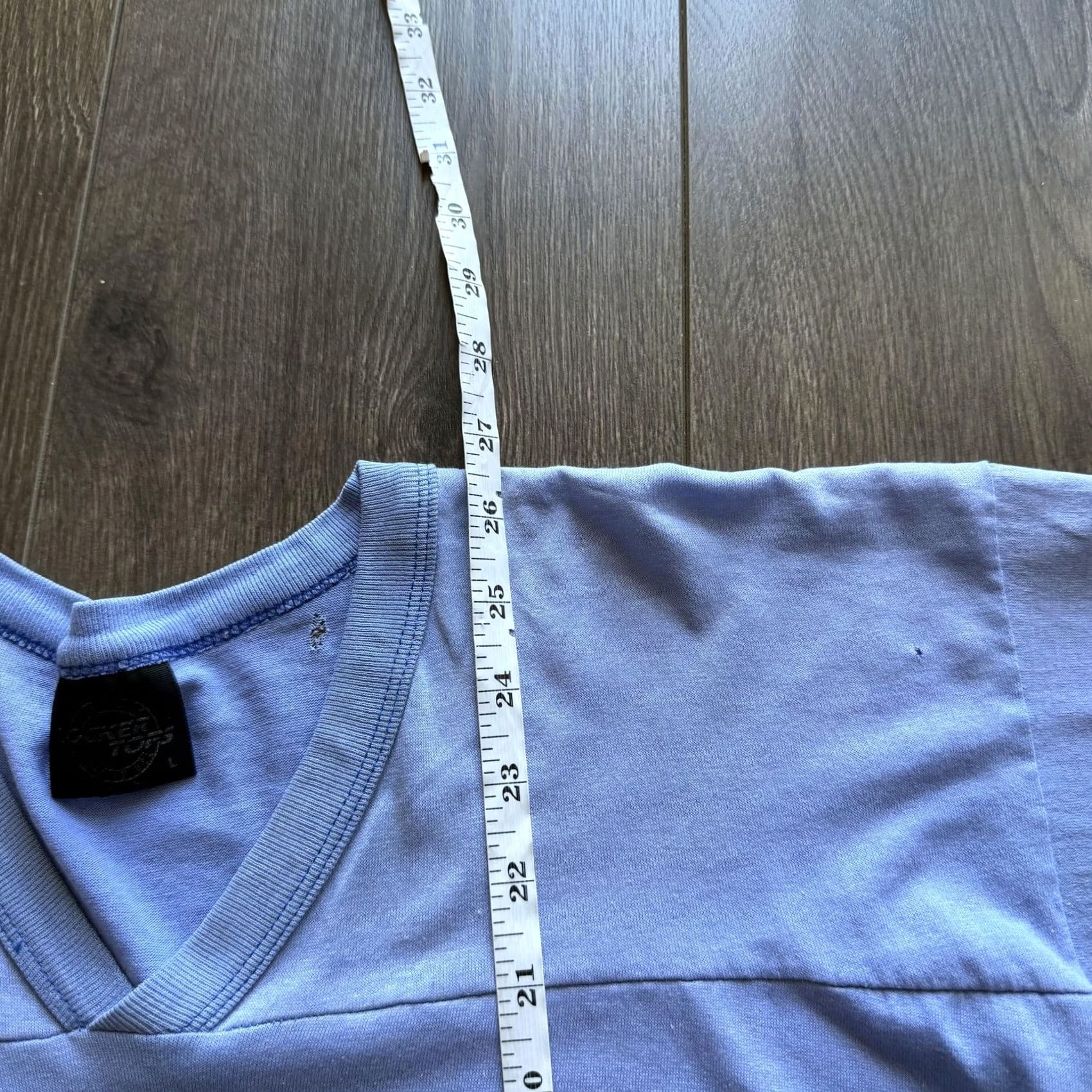 Vintage Vintage Locker Tops Shirt Large Blue Ringer Stripe V-Neck Jersey Athletic Tee Size US L / EU 52-54 / 3 - 8 Thumbnail