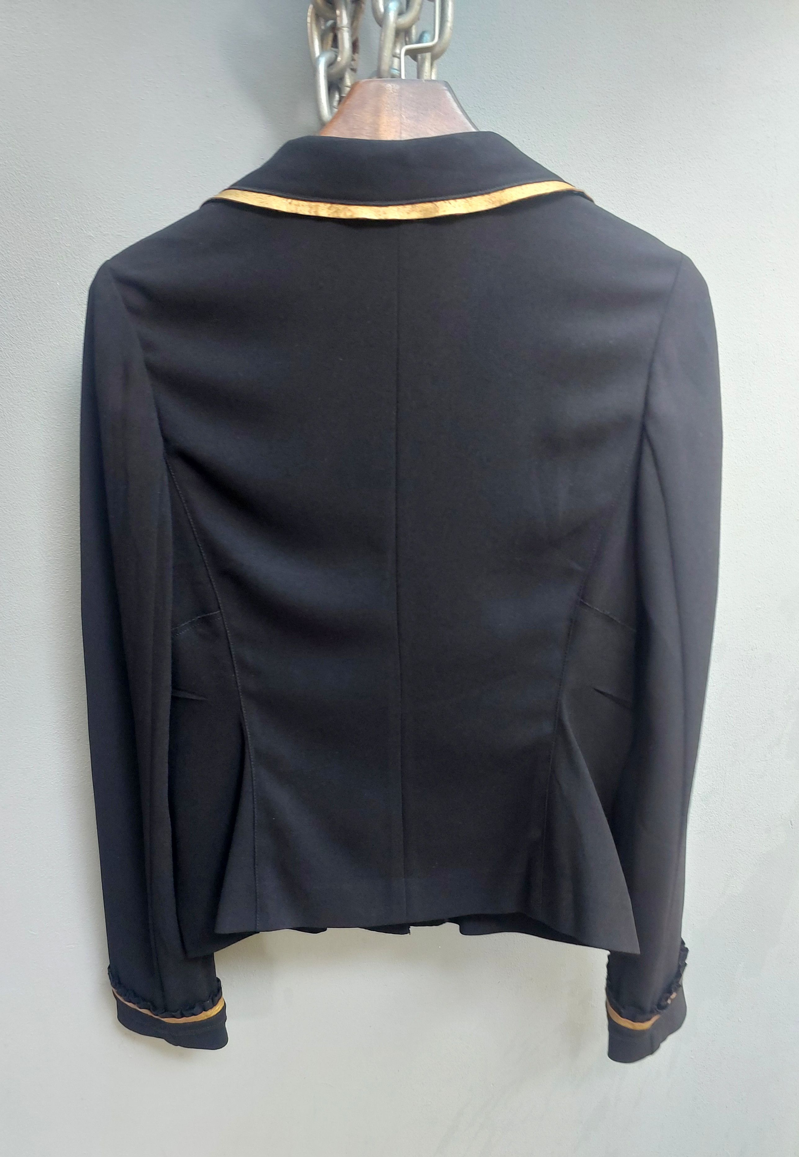 Prada Vintage x Prada Black Wool Jacket With Gold Trim Size S / US 4 / IT 40 - 12 Thumbnail