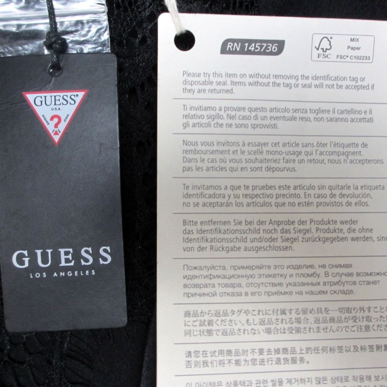 Guess GUESS Dress Womens XS Black Fit & Flare Tie Waist Draped Front Long Sleeve Size XS / US 0-2 / IT 36-38 - 3 Thumbnail