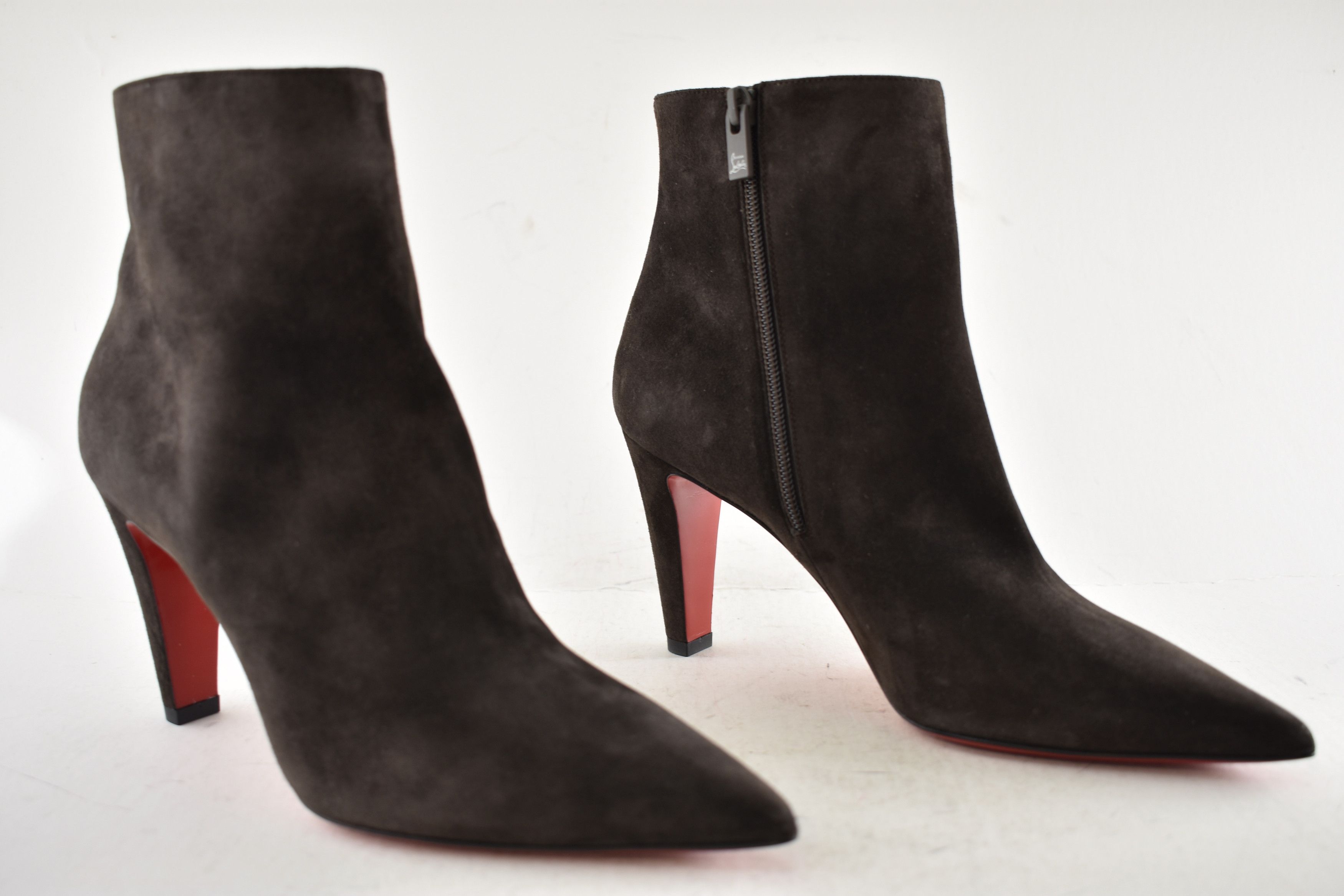 Vibella Booty 85 Cafe Brown Suede Pointed Heel Bootie 39