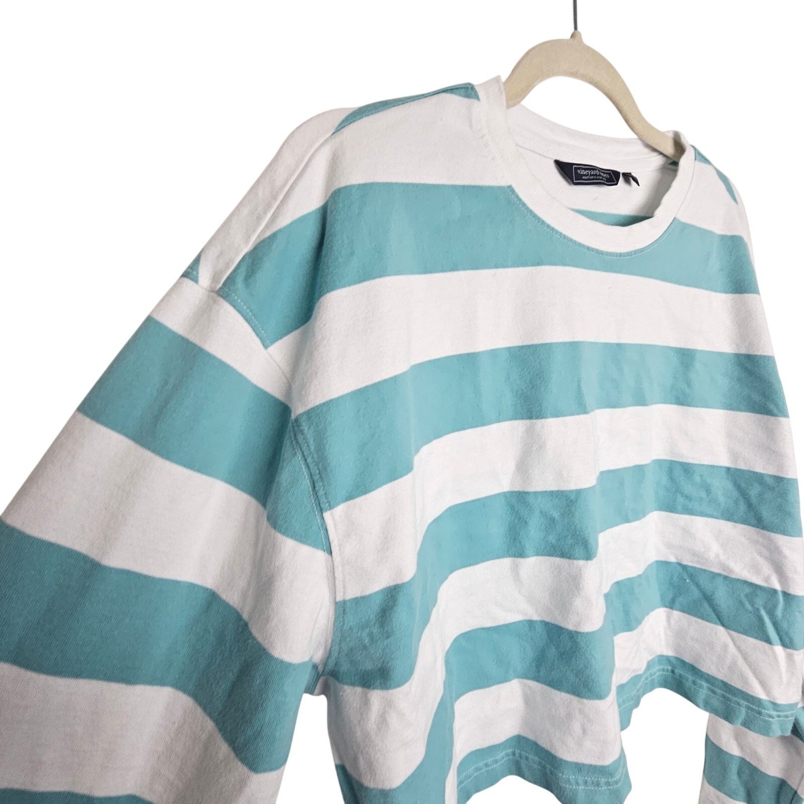 Vineyard Vines Vineyard Vines Shirt Long Sleeve Crop Top Blue Striped L Size L / US 10 / IT 46 - 5 Thumbnail
