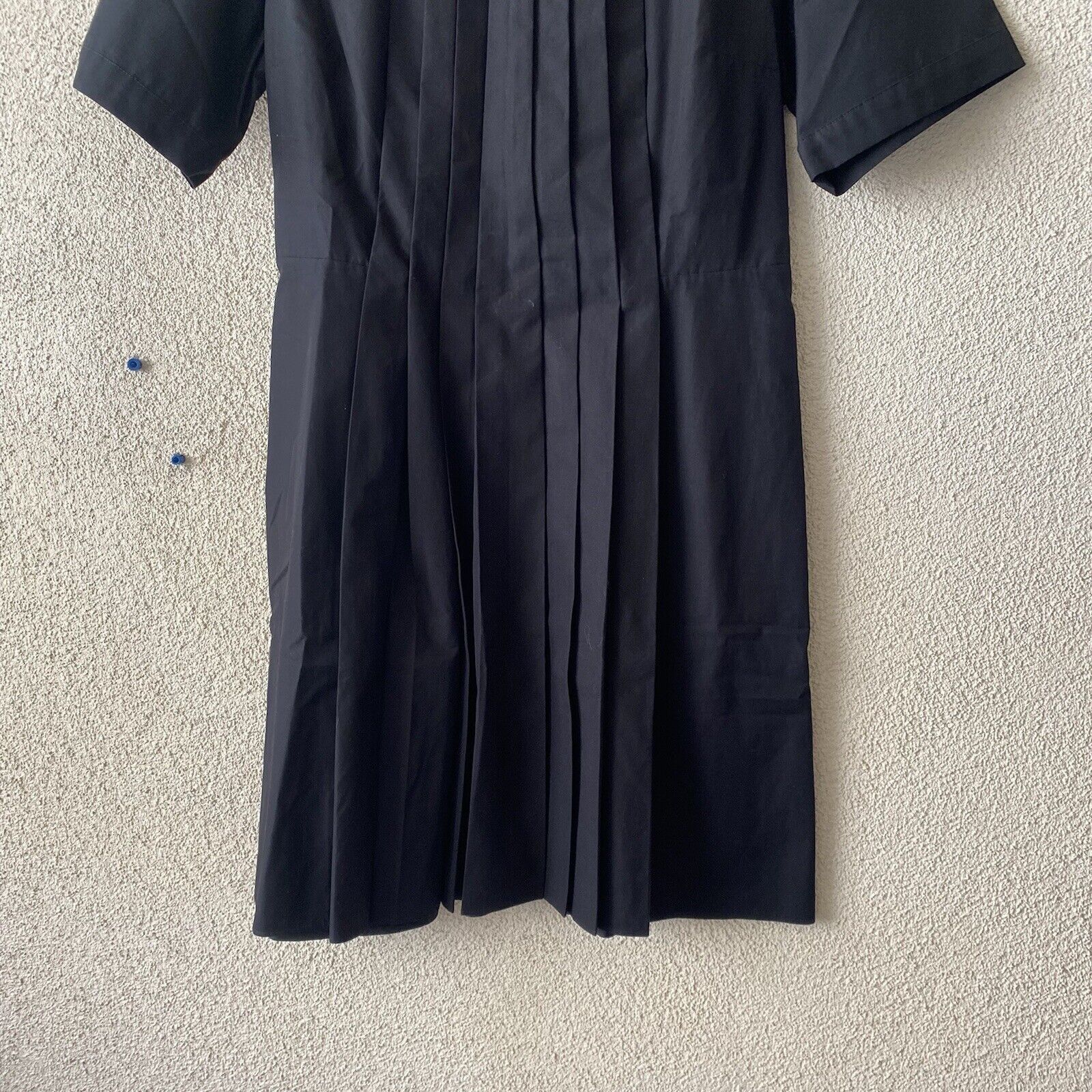 Victoria Beckham Victoria Beckham Womens Dress Black Front Pleated Short Slee Size XL / US 12-14 / IT 48-50 - 14 Thumbnail