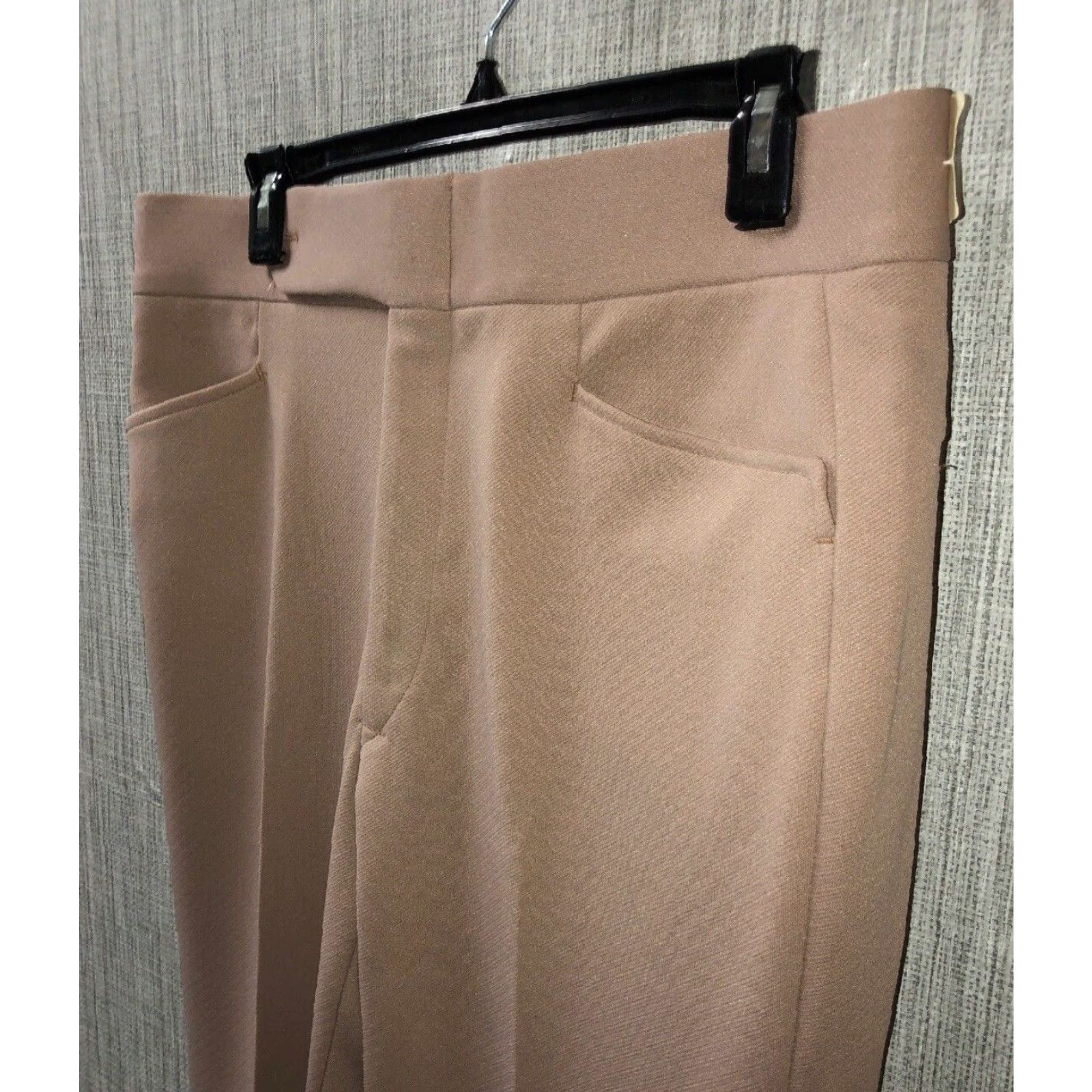 Vintage Mens Beige Soft Polyester Pleated Dress Pants Size 34 UNHEMMED New Size US 34 / EU 50 - 2 Thumbnail